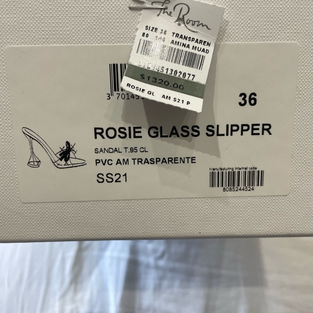 Authentic Amina Muaddi Rosie Glass Slipper. Worn once. - Picture 5 of 5